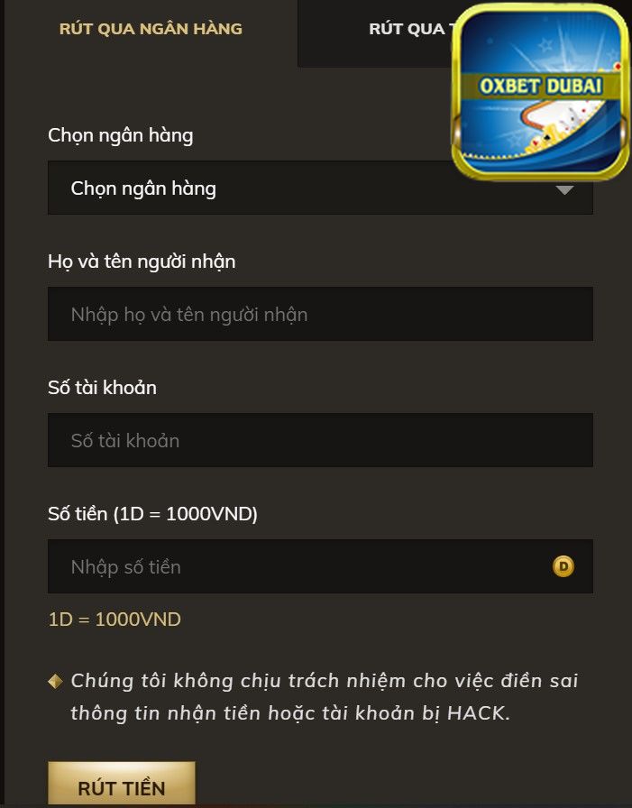 Hướng dẫn rút tiền qua ngân hàng