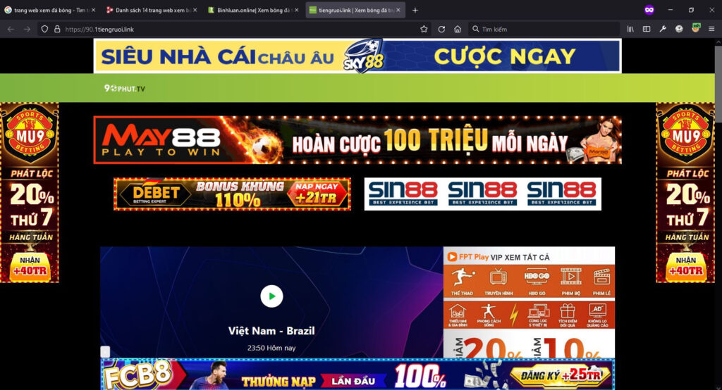 Xem trực tiếp bóng đá chất lượng cao, hình ảnh và âm thanh chân thực tại trang bóng đá Tiengruoi