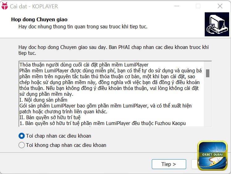 Chấp nhận các điều khoản