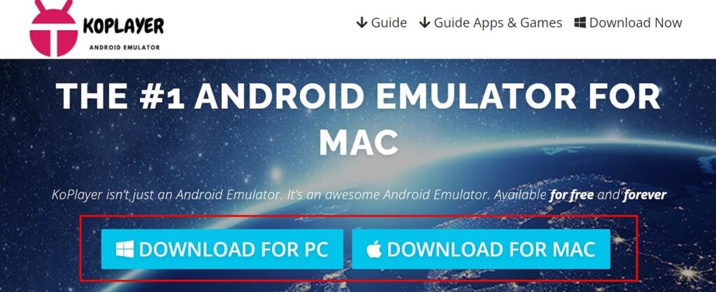 Chọn link tải KoPlayer để cài app Oxbet trên Laptop / Máy tính / PC bằng KoPlayer giả lập Android