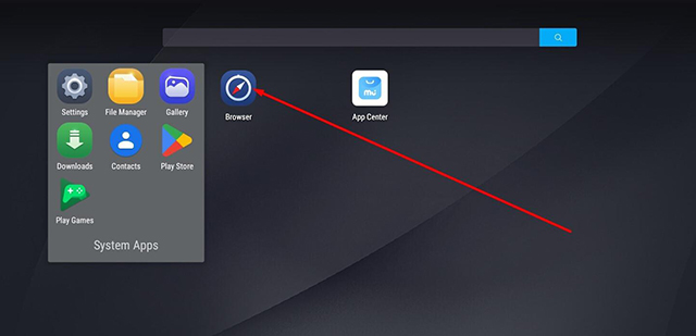 Nhấn vào mục “Browse” để truy cập vào trình duyệt Google