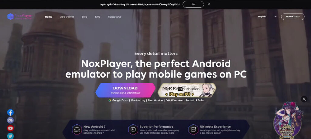 Tiến hành tải Noxplayer về thiết bị của mình