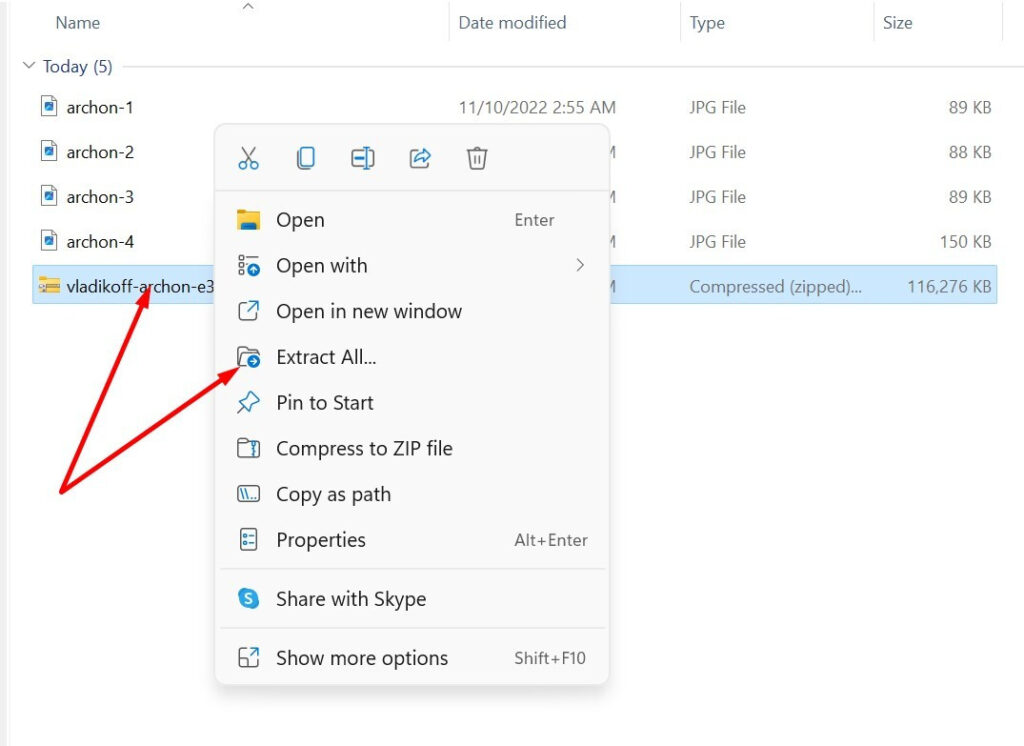 Giải nén file và cài đặt phần mềm ARChon về máy
