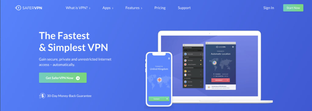 Tiến hành tải xuống phần mềm SaferVPN